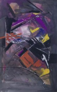 FRANK FIDLER (1910 - 1995) Framed mixed media on paper with scratching c 1962. Signed. Dimensions of the image: 57.0 by 36.0 cm (22.4 by 14.2 inches). Price: £250